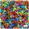 BeadTin Mixed Transparent 7mm Coin Plastic Alpha Beads - Black Letter Mix (250pcs)